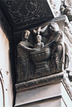 Vorschaubild St. Trophime, Portal, südl. Gewände, Taufe